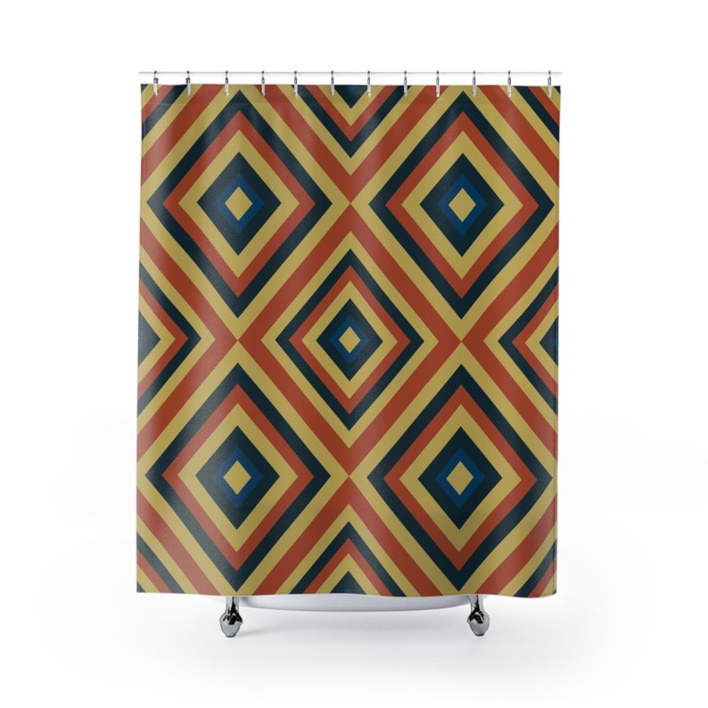 70's Retro Shower Curtain - Groovy Retro Bathroom Decor - Image 2