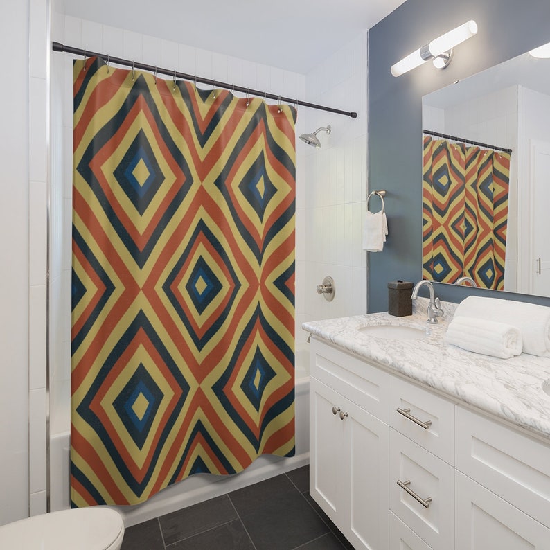 70's Retro Shower Curtain - Groovy Retro Bathroom Decor - Image 3