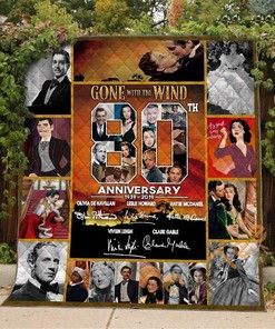 80 Years Of Gone With The Wind Quilt Blanket Bedding Set With Pillowcase Option