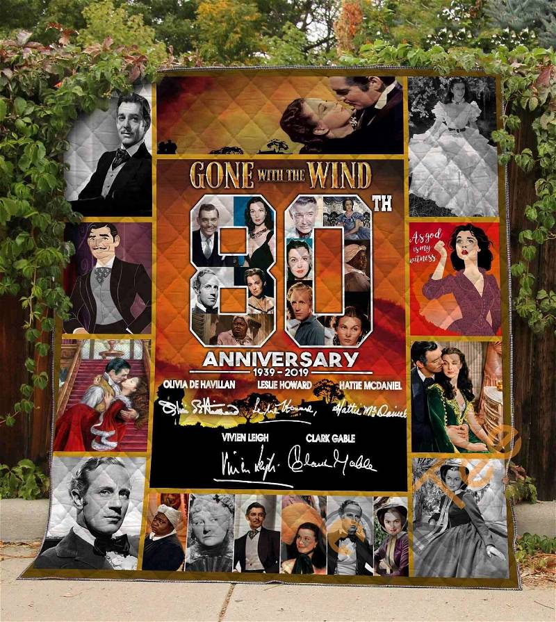 80 Years Of Gone With The Wind Quilt Blanket Bedding Set With Pillowcase Option