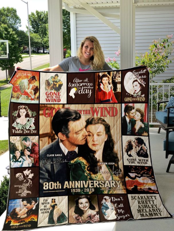80th Anniversary Gone With The Wind Quotes Quilt Blanket Bedding Set