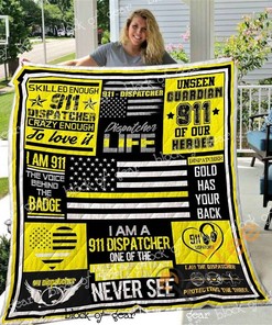 911 Dispatcher, Gold Has Your Back Quilt Blanket Bedding Set