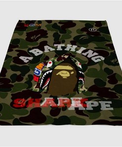 A Bathing Shark Ape Sherpa Fleece Blanket Gifts for Family, for Couple