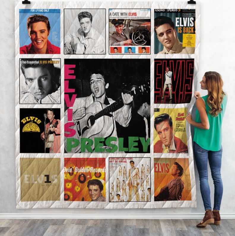 A Date With Elvis Presley Albums Collection Quilt Blanket Bedding Set