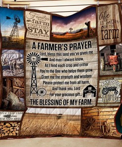 A FarmerS Prayer Quilt Blanket Bedding Set for Home Décor