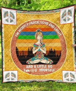 A Little Go Fuck Yourself Vintage Hippie Quilt Blanket Bedding Set