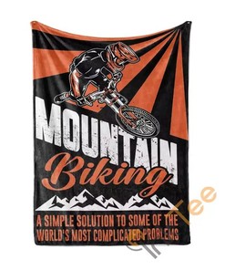 A Simple Solution To Some Problems Mountain Biking Sherpa Fleece Blanket Gifts for Family, for Couple