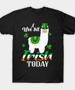 A Wee Bit Irish Today Llama Funny St. Patrick's Day Shirt