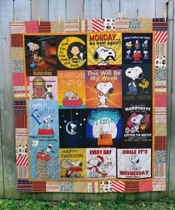A Week Of Snoopy Quilt Blanket Bedding Set for Home Décor