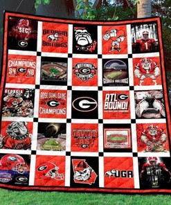 ATL Bound Ncaa Georgia Bulldogs Collected Quilt Blanket Bedding Set