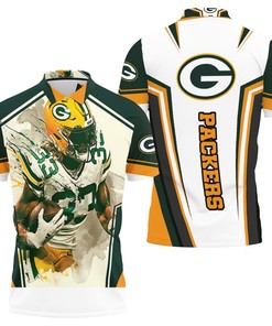 Aaron Jones 33 Green Bay Packers Nfc North Division Champions Super Bowl 2021 Polo Shirt All Over Print Shirt 3d T-shirt