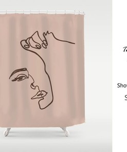 Abstrace Art Face Shower Curtain, Waterproof And Washable Shower Curtain, , Bohemian Bathroom