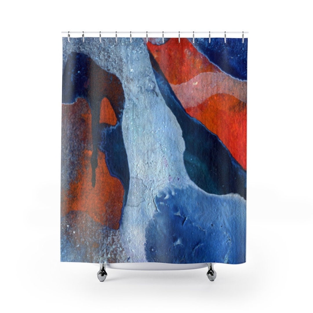 Abstract Art Shower Curtain College Dorm Bathroom Decor