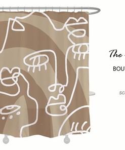 Abstract Arts Shower Curtain, Bohemian Bathroom Set, Waterproof Washable Shower Curtain