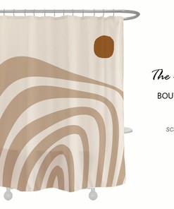 Abstract Desert Sunset Shower Curtain, Bohemian Bathroom Set, Waterproof Washable Shower Curtains