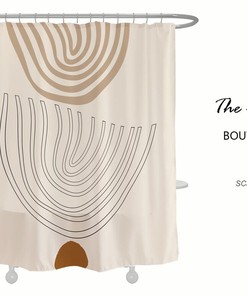 Abstract Rainbow Shower Curtain, Bohemian Bathroom Set, Nordic Style, Waterproof Washable Shower Curtain