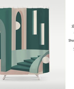 Abstract Shower Curtain, 3D Modern Fabric Shower Curtain, Bathroom Decor, Custom Size Curtain, Quick-Drying