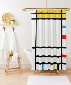 Abstract Shower Curtain Boho Mid-Century Vintage Sun Shower Curtain