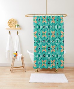 Abstract Shower Curtain, Minimalist Art Curtain, Earth Colors, Trendy Shower Curtain