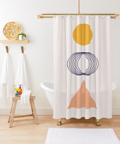 Abstract Shower Curtain, Minimalist Art Curtain, Trendy Shower Curtain
