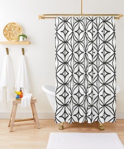 Abstract Shower Curtain Minimalist Curtain White And Black Abstract Decor Art Deco Eco-Friendly Waterproof