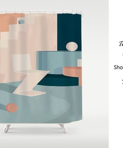 Abstract Waterproof Shower Curtain, , Waterproof Washable Shower Curtain Modern Style Home Decor