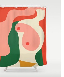 Abstract Woman Body Shower Curtain, Waterproof And Washable Shower Curtain For Bathtub, Modern Art Bathroom Decor