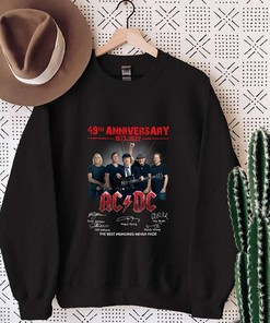 Acdc 49Th Anniversary Member Signatures T-Shirt