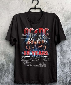 Acdc 50 Years Thank You For The Memories, Ac Dc Rock Band 80S Music T-Shirt