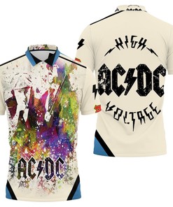 Acdc In Color Aged Pixel Paint Drop Polo Shirt All Over Print Shirt 3d T-shirt
