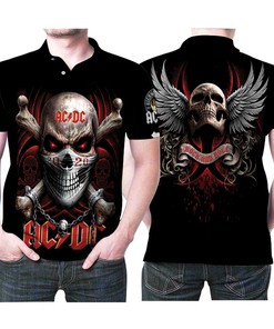 Acdc Legend Rock Band 2020 Skull Wings 3d Designed For Acdc Fans Rock Fans Polo Shirt All Over Print Shirt 3d T-shirt