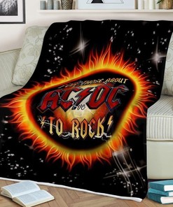 Acdc Music Band Fan Gift, Acdc Music Band For Those About To Rock Gift, Acdc Music Band Comfy Throw Blanket Gift