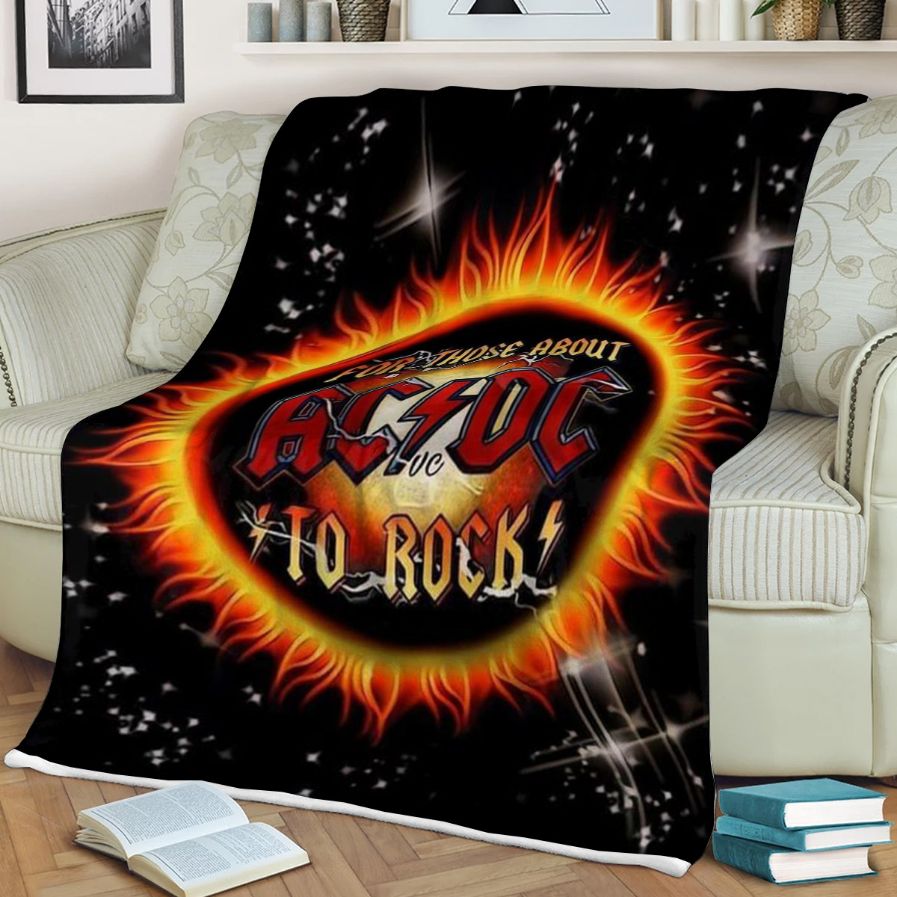 Acdc Music Band Fan Gift, Acdc Music Band For Those About To Rock Gift, Acdc Music Band Comfy Throw Blanket Gift