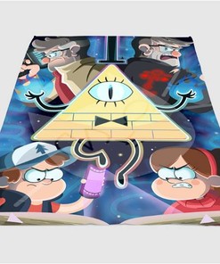 Action Gravity Falls Sherpa Fleece Blanket Gifts for Family, for Couple