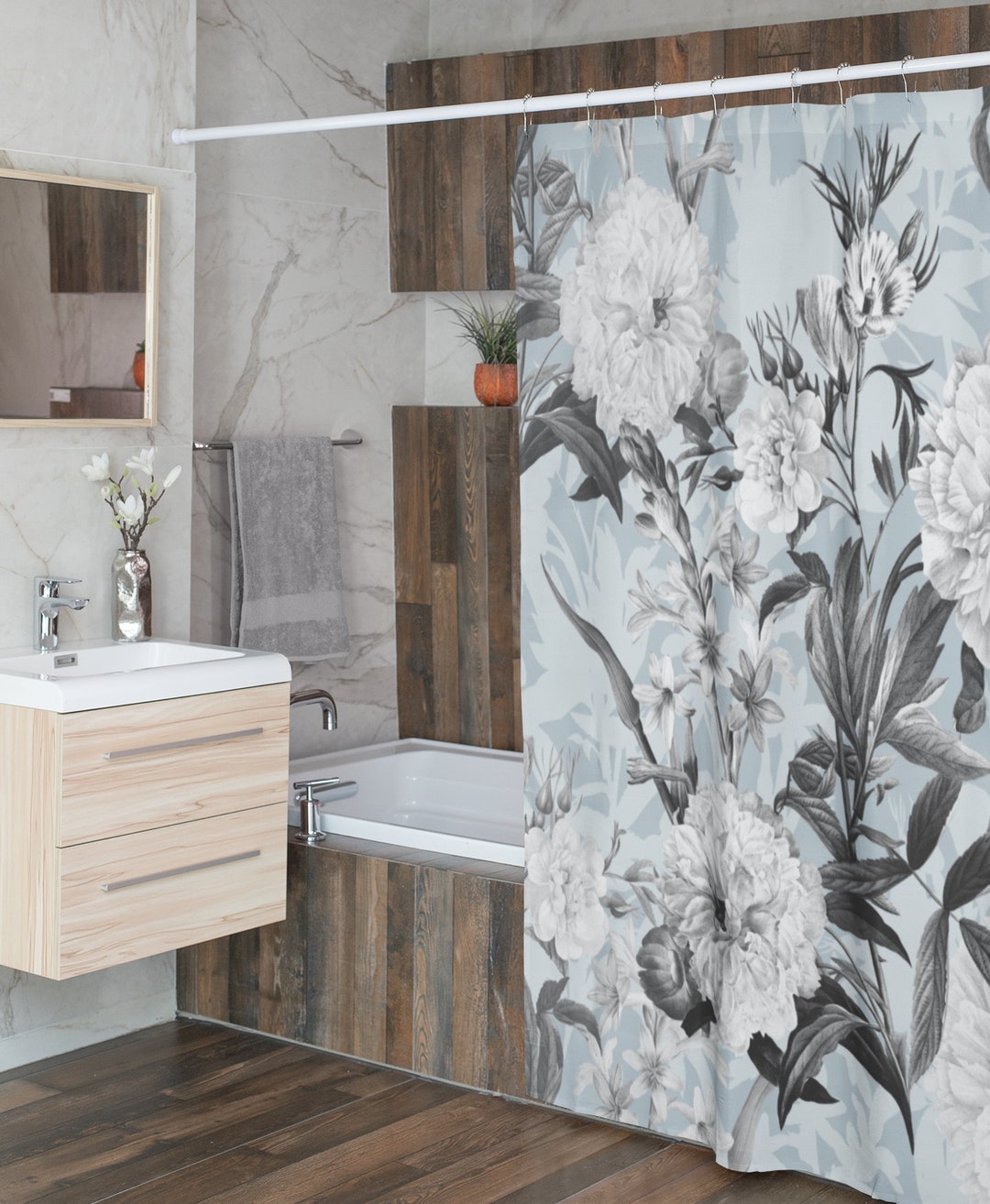 Add A Groovy Touch To Your Bathroom With Our 60's 70's Retro Shower Curtain