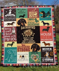 Adorable Dachshund Personalized Quilt Blanket Bedding Set