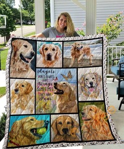 Adorable Golden Retriever Quilt Blanket Bedding Set with 2 Pillowcases