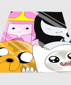 Adventure Time Character Sherpa Fleece Blanket Gifts for Family, for Couple