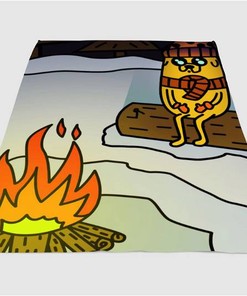 Adventure Time Jake The Dog Sherpa Fleece Blanket Gifts for Family, for Couple