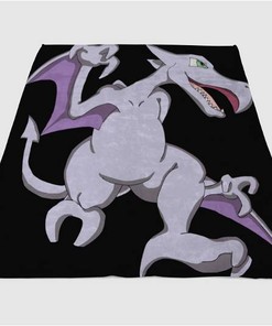 Aerodactyl Pokemon Sherpa Fleece Blanket Gifts for Family, for Couple