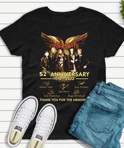 Aerosmith 52Th Anniversary 1970-2022 Signatures T-Shirt