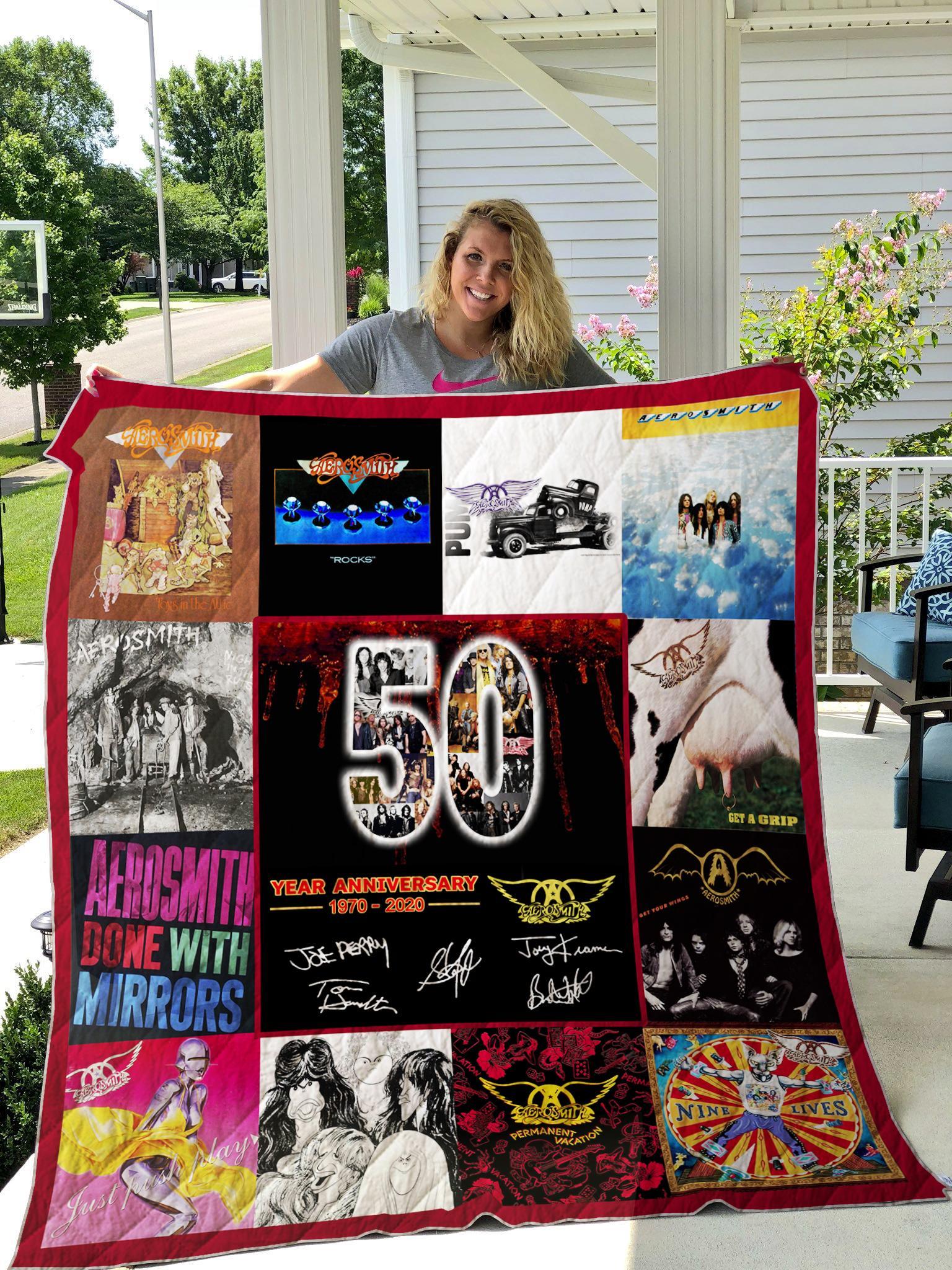 Aerosmith Years Of 10-2020 For Fans Quilt Blanket Bedding Set