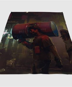 Aesthetic Cyberpunk Concept Sherpa Fleece Blanket Gifts for Family, for Couple