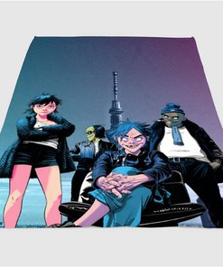 Aesthetic Gorillaz Band Sherpa Fleece Blanket Gifts for Family, for Couple