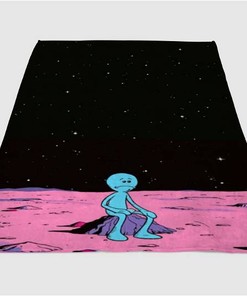 Aesthetic Wallpaper Cartoon Sherpa Fleece Blanket Gifts for Family, for Couple