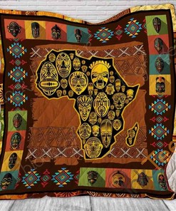 Africa Map Quilt Blanket Bedding Set
