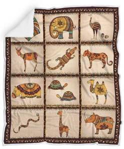 African Animals Quilt Blanket Bedding Set for Home Décor