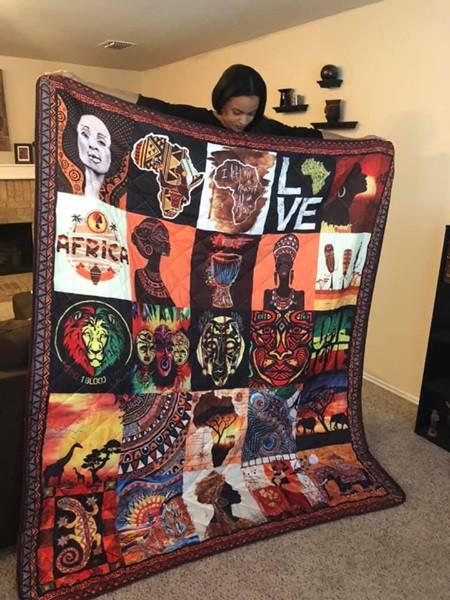 African Culture CLD1723 Quilt Blanket Bedding Set