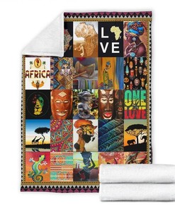African Women Sherpa Fleece Blanket Gifts for Family, for Couple