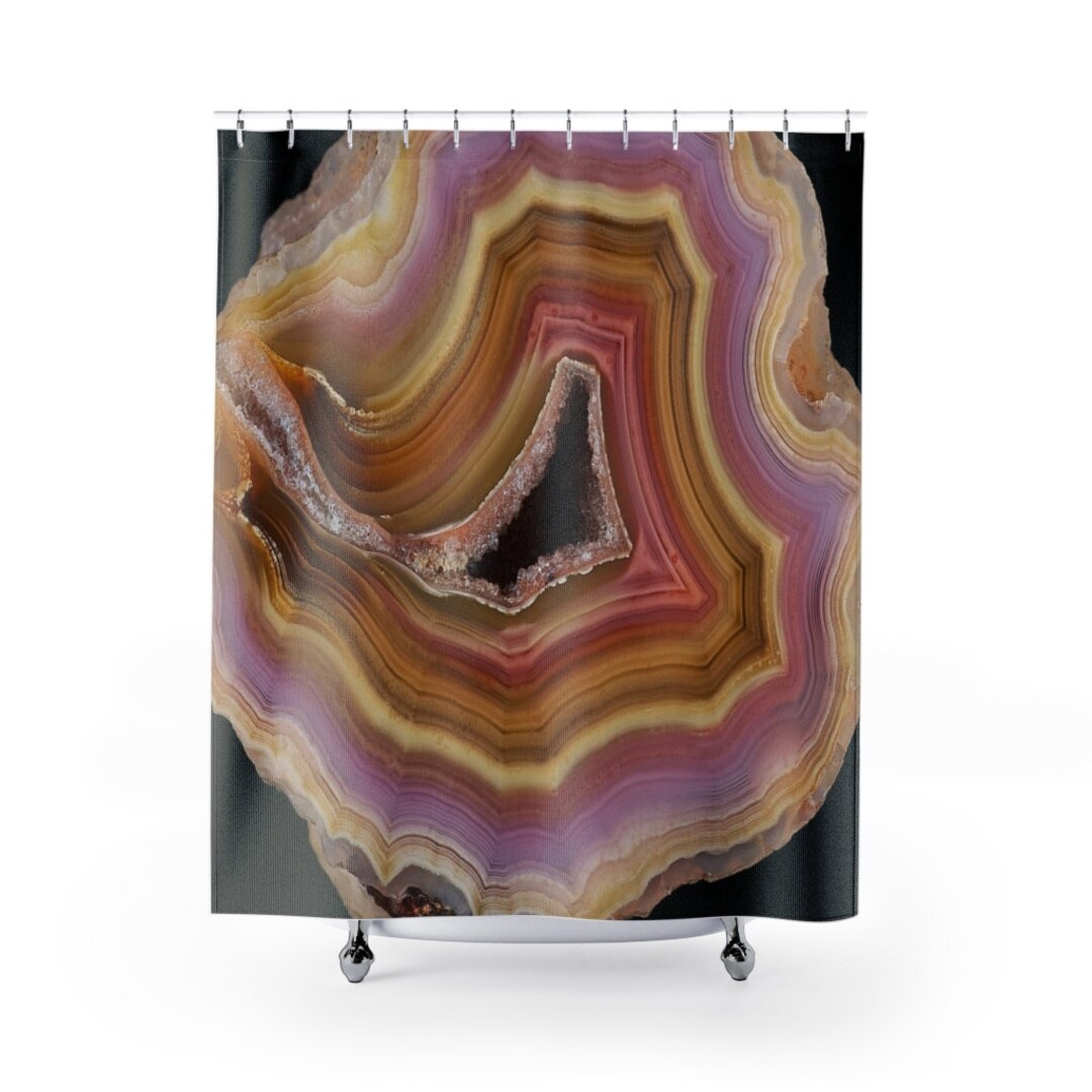 Agate Slice Shower Curtain College Dorm Decor House Warming Gift